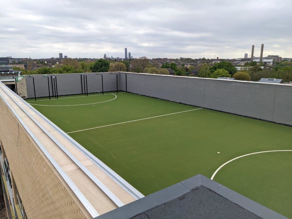 Rooftop football pitch in London